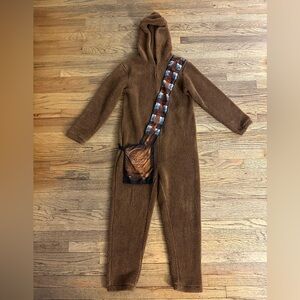 Rare, Adult Small Star Wars Chewbacca onesie pajamas costume.
